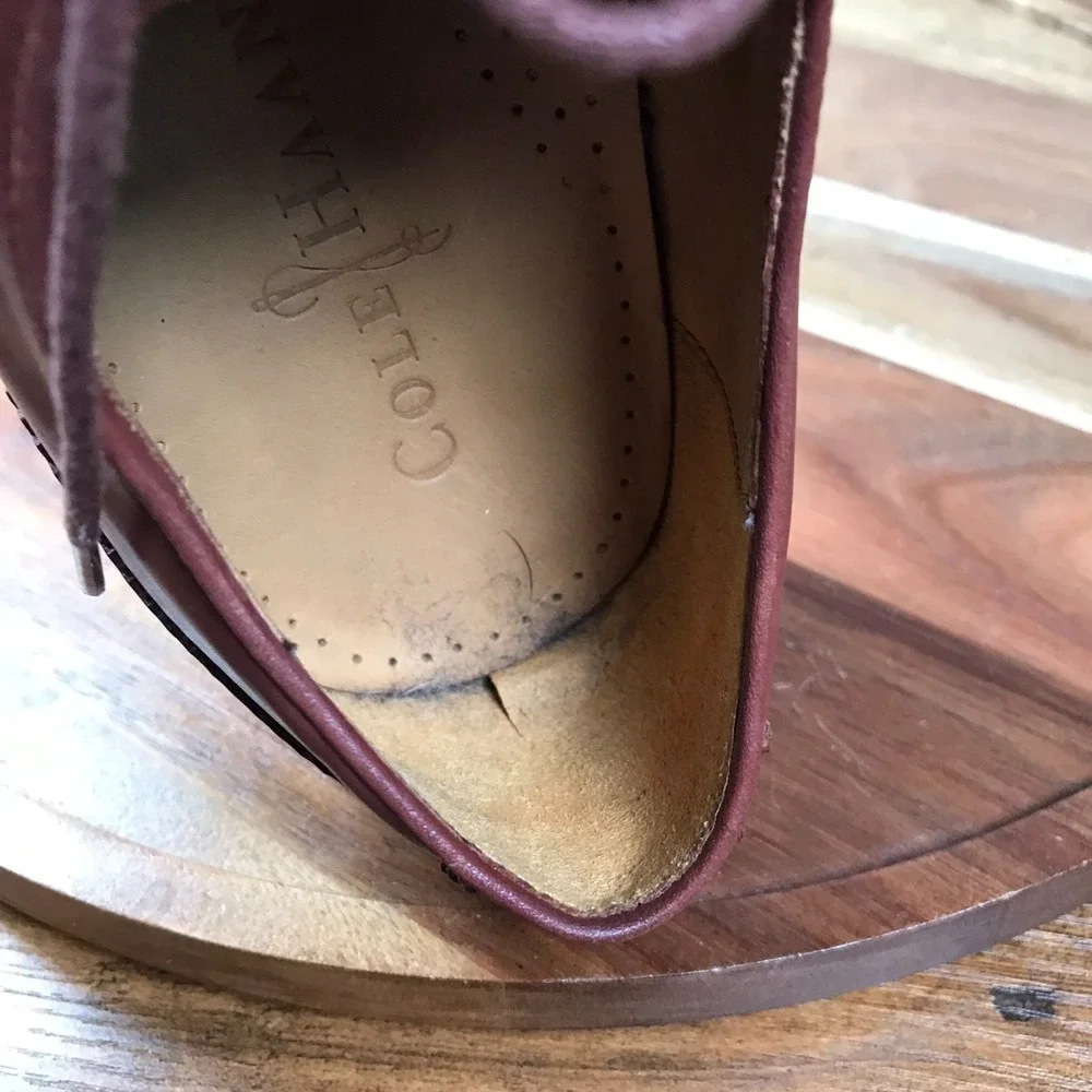 Cole Haan Wingtip Oxford‎ Mens 8.5M Brogue Brown Leather Derby Dress Shoes